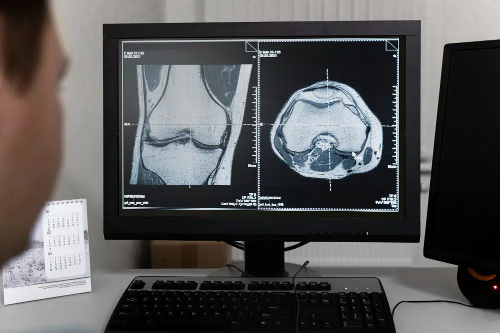doctor mirando tomografias computarizadas computadora